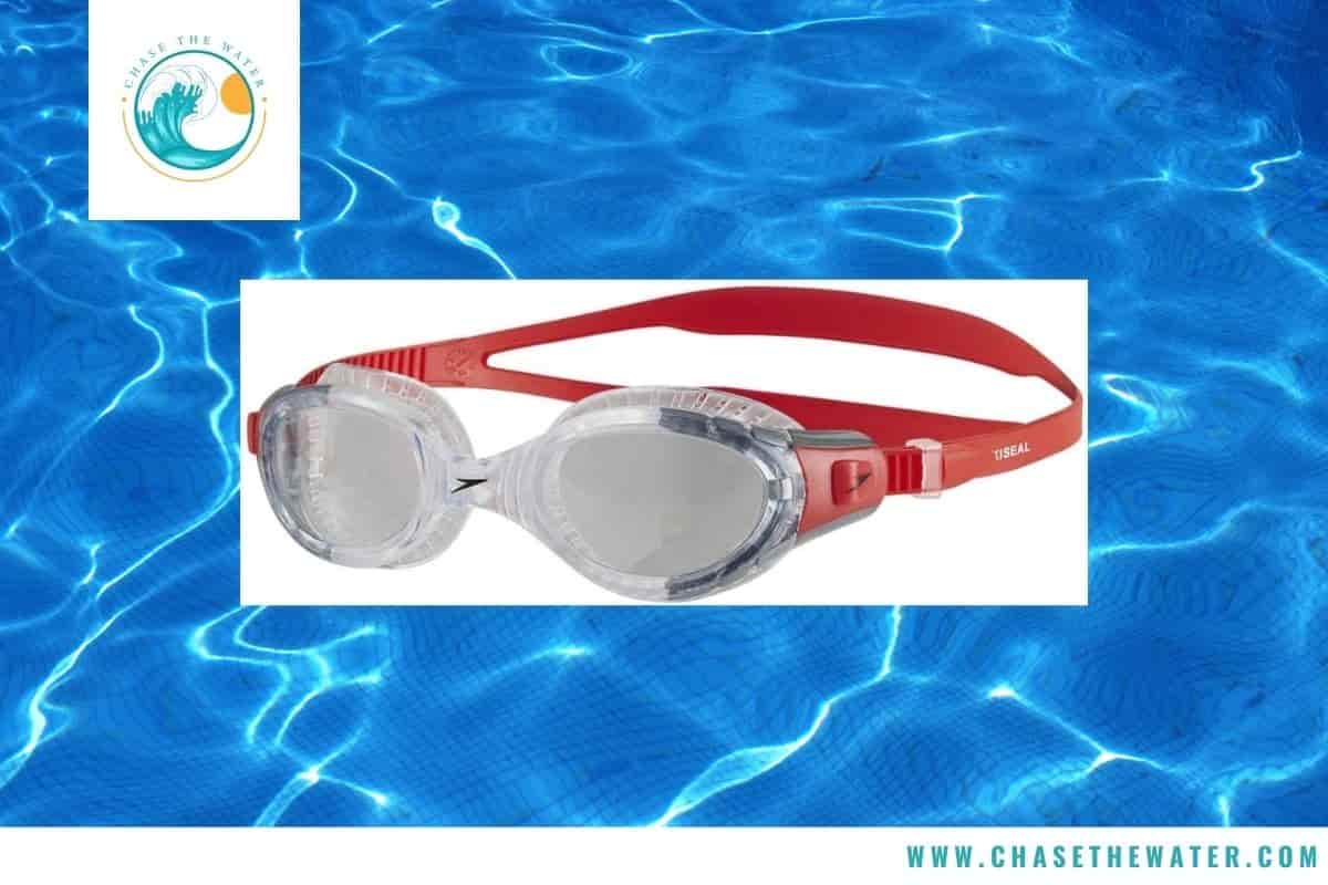 Antifog Speedo Futura Biofuse Flexiseal Unisex Swimming Goggles in Red 